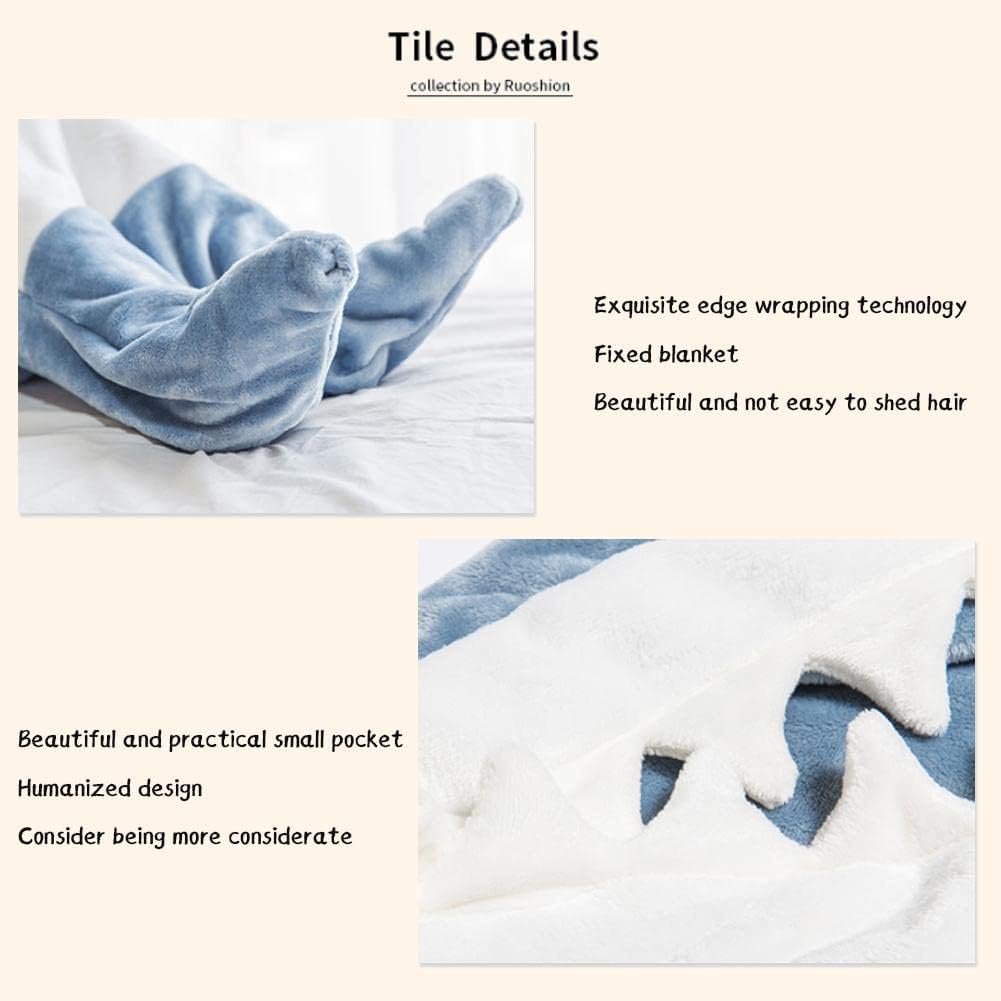 Wearable Blanket Wearable Shark Blanket Super Soft And Cozy Flannel Hoodie Shark One Piece Blanket Shark Blanket Hoodie