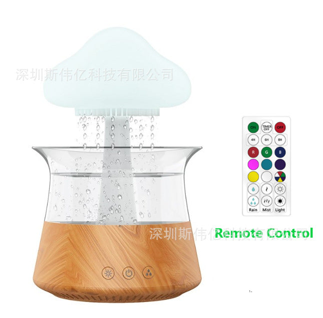 White Noise Rain Humidifier Ultrasonic Atomization Humidification Colorful Mushroom Cloud Cloud Raindrop Night Light Aroma Diffuser